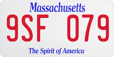 MA license plate 9SF079