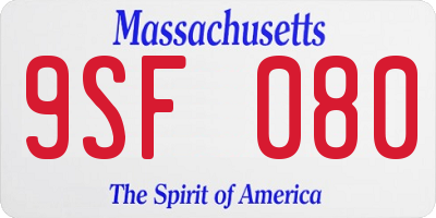MA license plate 9SF080