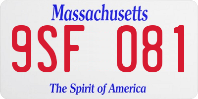 MA license plate 9SF081