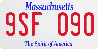 MA license plate 9SF090