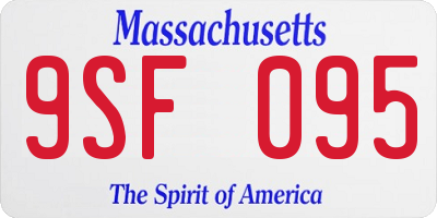 MA license plate 9SF095