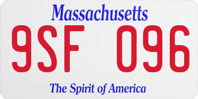 MA license plate 9SF096