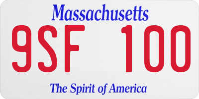 MA license plate 9SF100