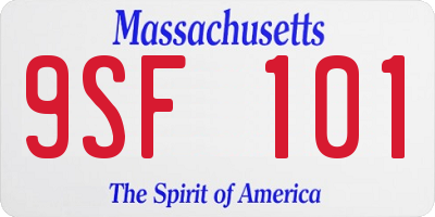 MA license plate 9SF101