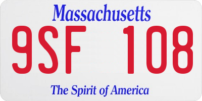 MA license plate 9SF108