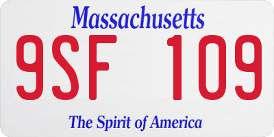 MA license plate 9SF109