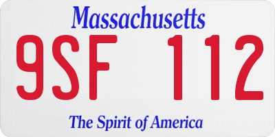 MA license plate 9SF112