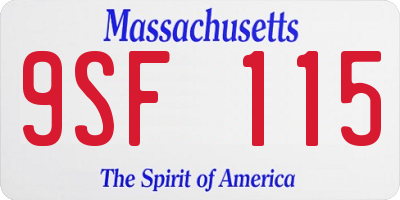 MA license plate 9SF115