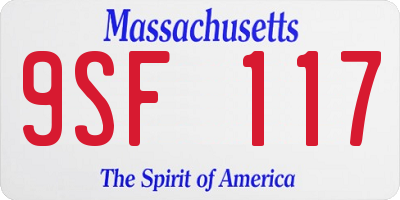 MA license plate 9SF117