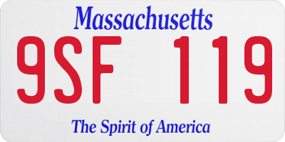 MA license plate 9SF119