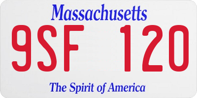 MA license plate 9SF120