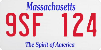 MA license plate 9SF124