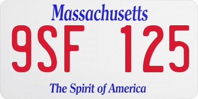 MA license plate 9SF125