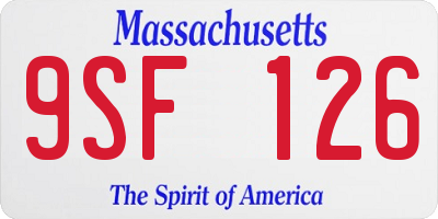 MA license plate 9SF126