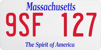MA license plate 9SF127