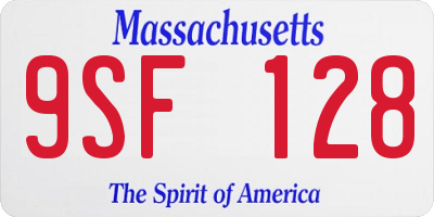 MA license plate 9SF128