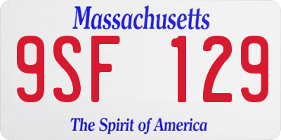 MA license plate 9SF129