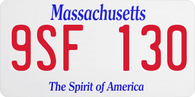 MA license plate 9SF130