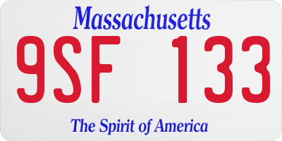MA license plate 9SF133