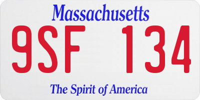 MA license plate 9SF134