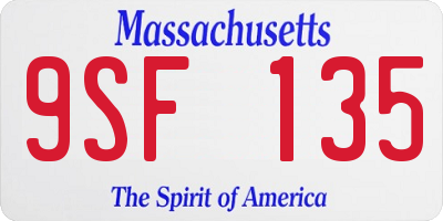 MA license plate 9SF135