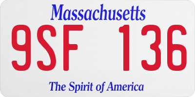 MA license plate 9SF136