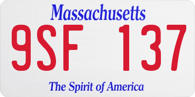 MA license plate 9SF137