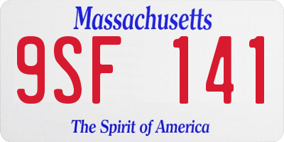 MA license plate 9SF141