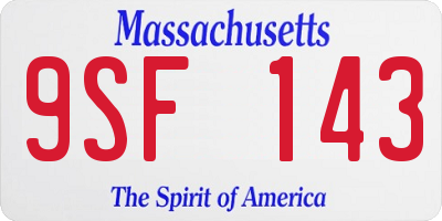 MA license plate 9SF143