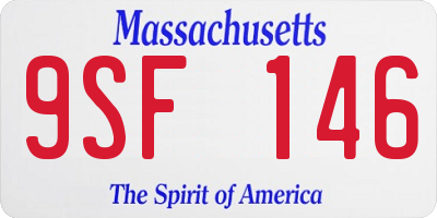 MA license plate 9SF146