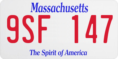 MA license plate 9SF147