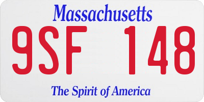MA license plate 9SF148