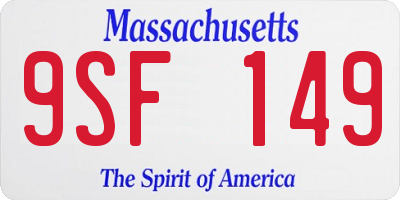 MA license plate 9SF149