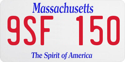 MA license plate 9SF150