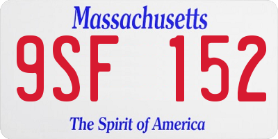 MA license plate 9SF152