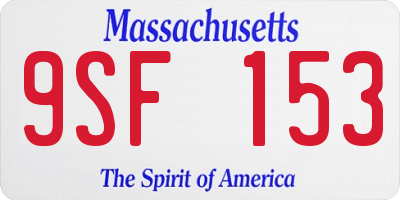 MA license plate 9SF153