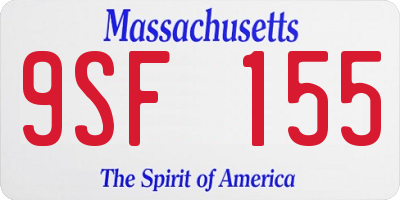MA license plate 9SF155