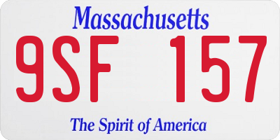 MA license plate 9SF157