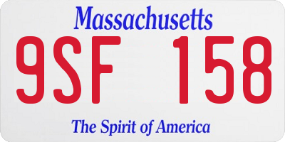 MA license plate 9SF158