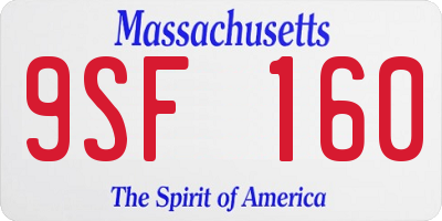 MA license plate 9SF160