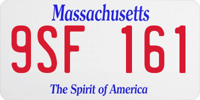 MA license plate 9SF161