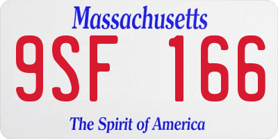 MA license plate 9SF166