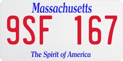 MA license plate 9SF167