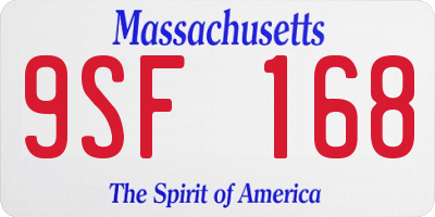 MA license plate 9SF168