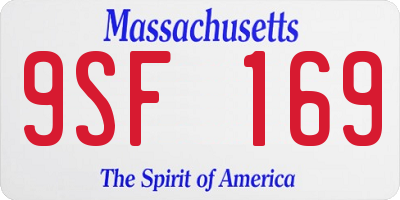 MA license plate 9SF169