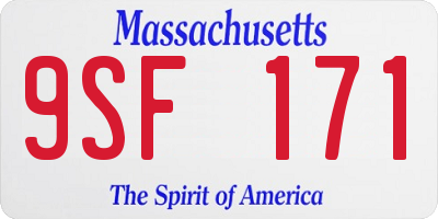 MA license plate 9SF171