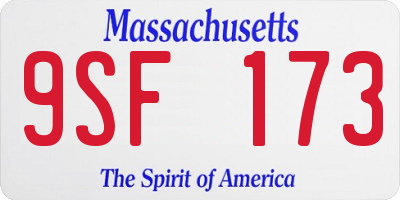 MA license plate 9SF173