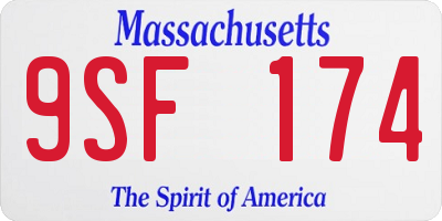 MA license plate 9SF174