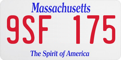MA license plate 9SF175