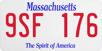 MA license plate 9SF176
